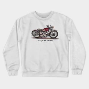 Drawing of Retro Classic Motorcycle Triumph 3TW 350 1940 Crewneck Sweatshirt